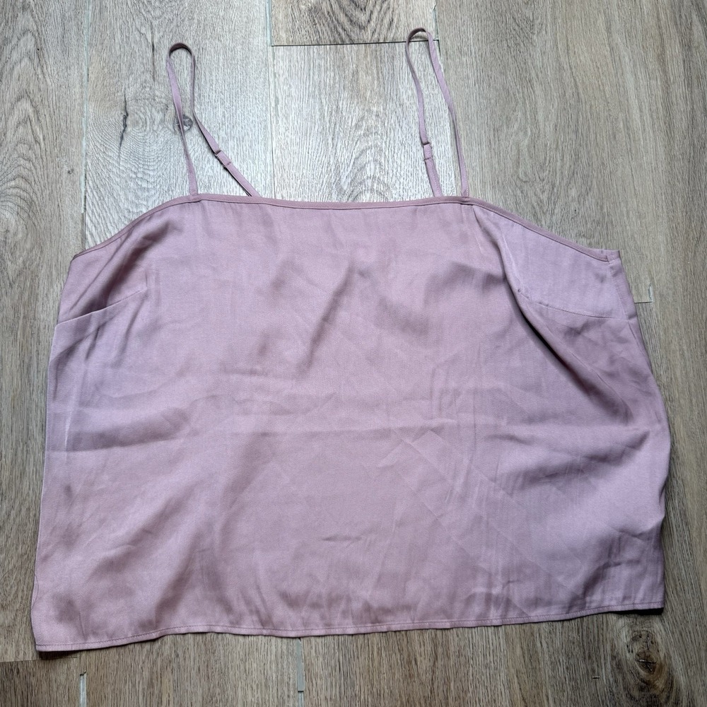 Old Navy Dusty Rose Pink Square Neck Satin Adjust Spaghetti Strap Cropped Top XL